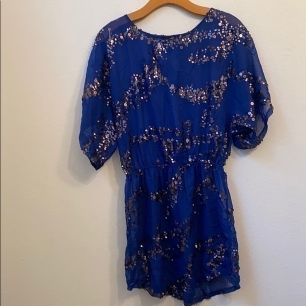 Aqua small short sleeve blue dress